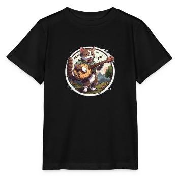 Chat mélodique - T-shirt bio MINI CREATOR Stanley/Stella Enfant - noir - Devant - Mikhail (115cm)