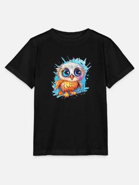 Niedliche Wachsame Eule | Nachtschwärmer Eule - Stanley/Stella Kinder T-Shirt MINI CREATOR  - Schwarz