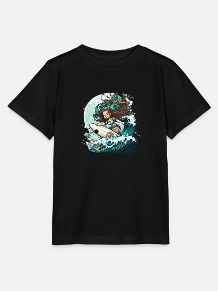 Surfende Sirene - Stanley/Stella Kinder T-Shirt MINI CREATOR - Schwarz