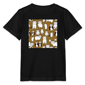 Cat Lover Muster - Stanley/Stella Kinder T-Shirt MINI CREATOR  - Schwarz - Vorne - Mikhail (115cm)