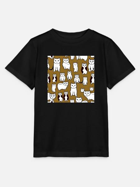 Cat Lover Muster - Stanley/Stella Kinder T-Shirt MINI CREATOR  - Schwarz
