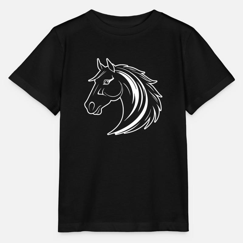 Poney tête de cheval - T-shirt bio MINI CREATOR Stanley/Stella Enfant - noir