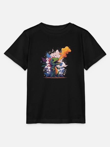 Feuerspucker - Stanley/Stella Kinder T-Shirt MINI CREATOR - Schwarz