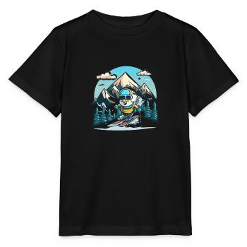 Snowy Adventure - Stanley/Stella MINI CREATOR Kids’ T-Shirt - black - Front - Mikhail (115cm)