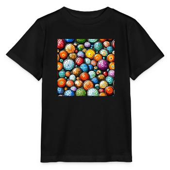 Murakami-Mosaik-Muster - Stanley/Stella Kinder T-Shirt MINI CREATOR  - Schwarz - Vorne - Mikhail (115cm)