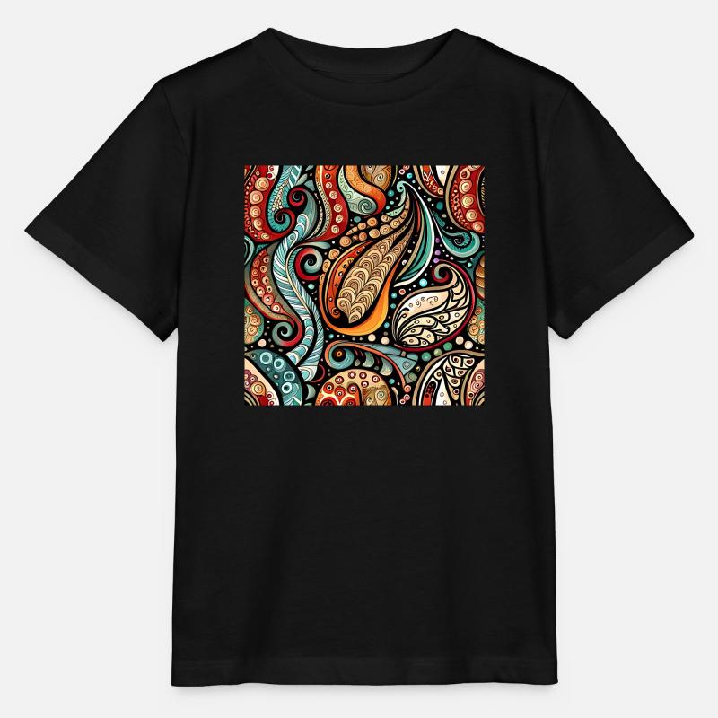 Zentangle Paisley Pattern - T-shirt bio MINI CREATOR Stanley/Stella Enfant - noir
