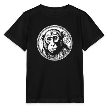 Monkey Monkey Monkey Face Jungle - Stanley/Stella MINI CREATOR Kids’ T-Shirt - black - Front - Mikhail (115cm)