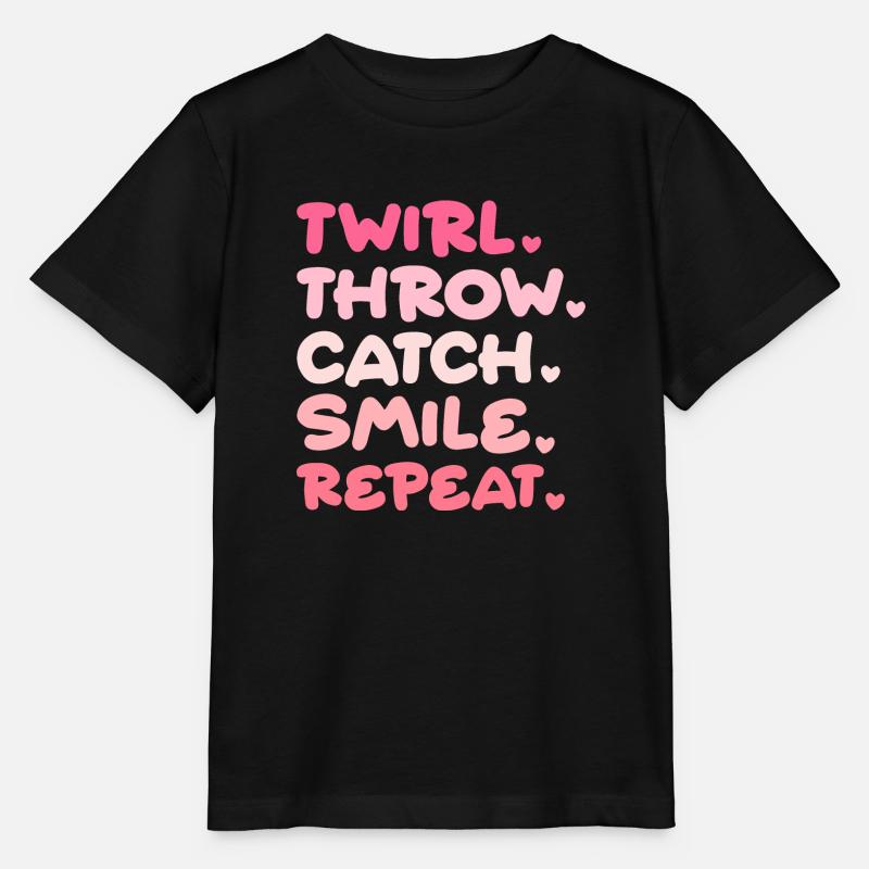 Twirl Throw Catch Smile Repeat - Stanley/Stella MINI CREATOR T-skjorte for barn - svart