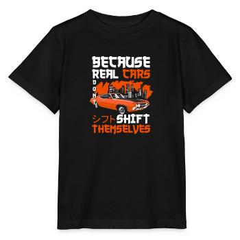 Drifting Sportwagen Burnout Motor - Stanley/Stella Kinder T-Shirt MINI CREATOR  - Schwarz - Vorne - Mikhail (115cm)
