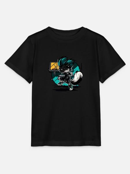 Stinktier-Streetball - Stanley/Stella Kinder T-Shirt MINI CREATOR  - Schwarz