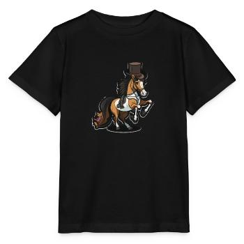 Dressurpferd - Stanley/Stella Kinder T-Shirt MINI CREATOR  - Schwarz - Vorne - Mikhail (115cm)
