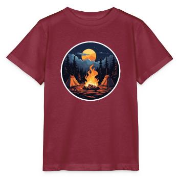 Camping - Stanley/Stella Kinder T-Shirt MINI CREATOR  - Burgunderrot - Vorne - Kain (125cm)