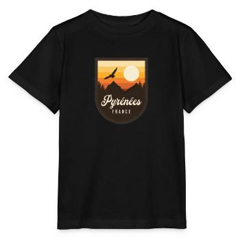 Pyrenees France Retro Hiking - Stanley/Stella MINI CREATOR Kids’ T-Shirt - black - Front - Mikhail (115cm)