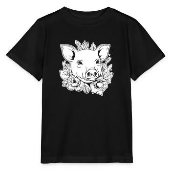 Pig Piggy Sow - Stanley/Stella MINI CREATOR Kids’ T-Shirt - black - Front - Mikhail (115cm)