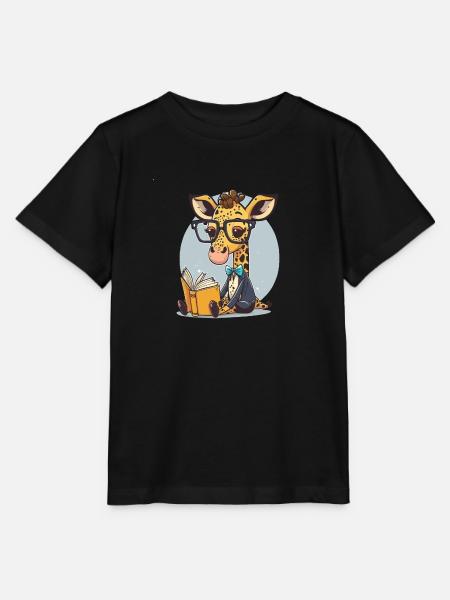 Giraffen-Bibliothekarin - Stanley/Stella Kinder T-Shirt MINI CREATOR  - Schwarz