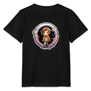 Whimsical Wanderer Cartoon Dimension Traveler - Stanley/Stella Kinder T-Shirt MINI CREATOR  - Schwarz - Vorne - Mikhail (115cm)