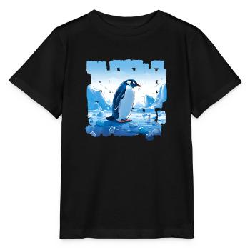 Les pingouins, les habitants de l’Antarctique - T-shirt bio MINI CREATOR Stanley/Stella Enfant - noir - Devant - Mikhail (115cm)
