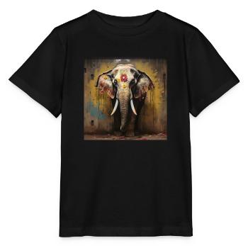 Un éléphant sacré - T-shirt bio MINI CREATOR Stanley/Stella Enfant - noir - Devant - Mikhail (115cm)