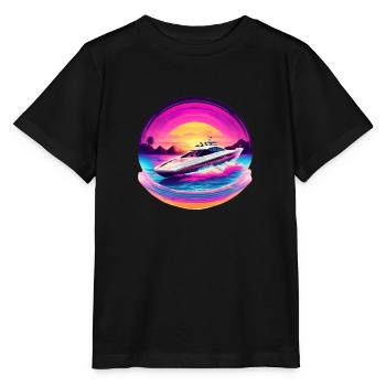 Merveilleux design de bateau - T-shirt bio MINI CREATOR Stanley/Stella Enfant - noir - Devant - Mikhail (115cm)