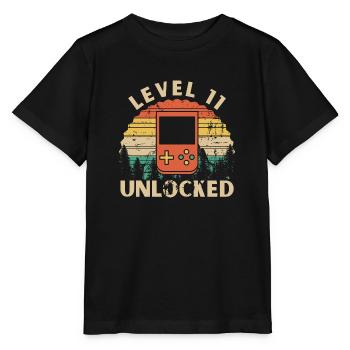 Level 11 freigeschaltet - Stanley/Stella Kinder T-Shirt MINI CREATOR  - Schwarz - Vorne - Mikhail (115cm)