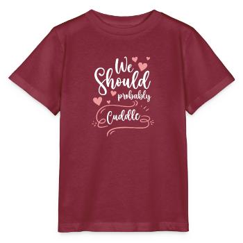 Kuscheln Teddybär Beziehung Zuneigung - Stanley/Stella Kinder T-Shirt MINI CREATOR  - Burgunderrot - Vorne - Kain (125cm)