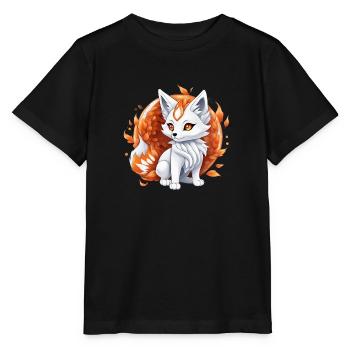 Kawaii Kitsune - Stanley/Stella Kinder T-Shirt MINI CREATOR  - Schwarz - Vorne - Mikhail (115cm)