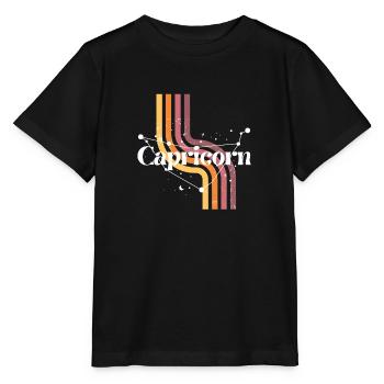 Capricorne horoscope rétro - T-shirt bio MINI CREATOR Stanley/Stella Enfant - noir - Devant - Mikhail (115cm)