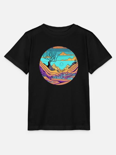 Sonnenaufgang im Psychedelic Valley - Stanley/Stella Kinder T-Shirt MINI CREATOR - Schwarz