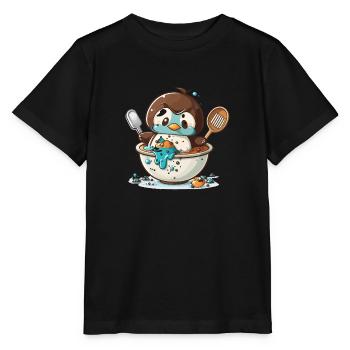 Pinguin-Gebäck - Stanley/Stella Kinder T-Shirt MINI CREATOR  - Schwarz - Vorne - Mikhail (115cm)
