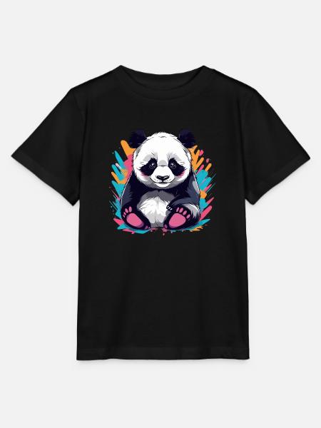 Niedlicher Panda - Stanley/Stella Kinder T-Shirt MINI CREATOR  - Schwarz