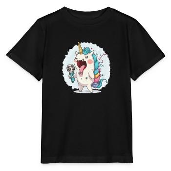 Einhorn-Harmonien - Stanley/Stella Kinder T-Shirt MINI CREATOR  - Schwarz - Vorne - Mikhail (115cm)