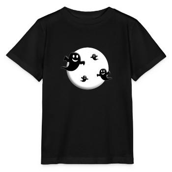 MOND - GEISTER - GESPENSTER - HALLOWEEN - Stanley/Stella Kinder T-Shirt MINI CREATOR  - Schwarz - Vorne - Mikhail (115cm)