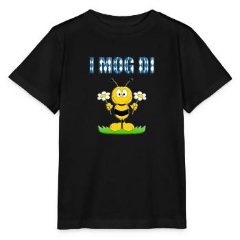 I MOG DI - BIENE - BLUMEN - LIEBE - BIENEN - LOVE - Stanley/Stella Kinder T-Shirt MINI CREATOR  - Schwarz - Vorne - Mikhail (115cm)