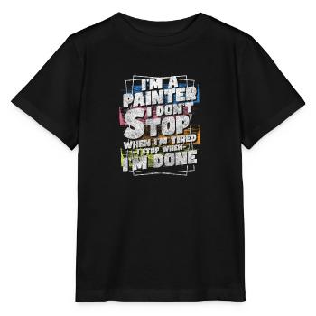 Painter Profession Paint Paint Roller - Stanley/Stella MINI CREATOR Kids’ T-Shirt - black - Front - Mikhail (115cm)