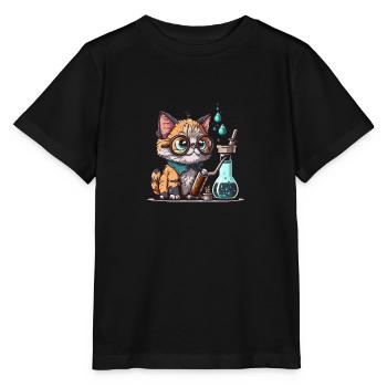 Découvertes félines - T-shirt bio MINI CREATOR Stanley/Stella Enfant - noir - Devant - Mikhail (115cm)