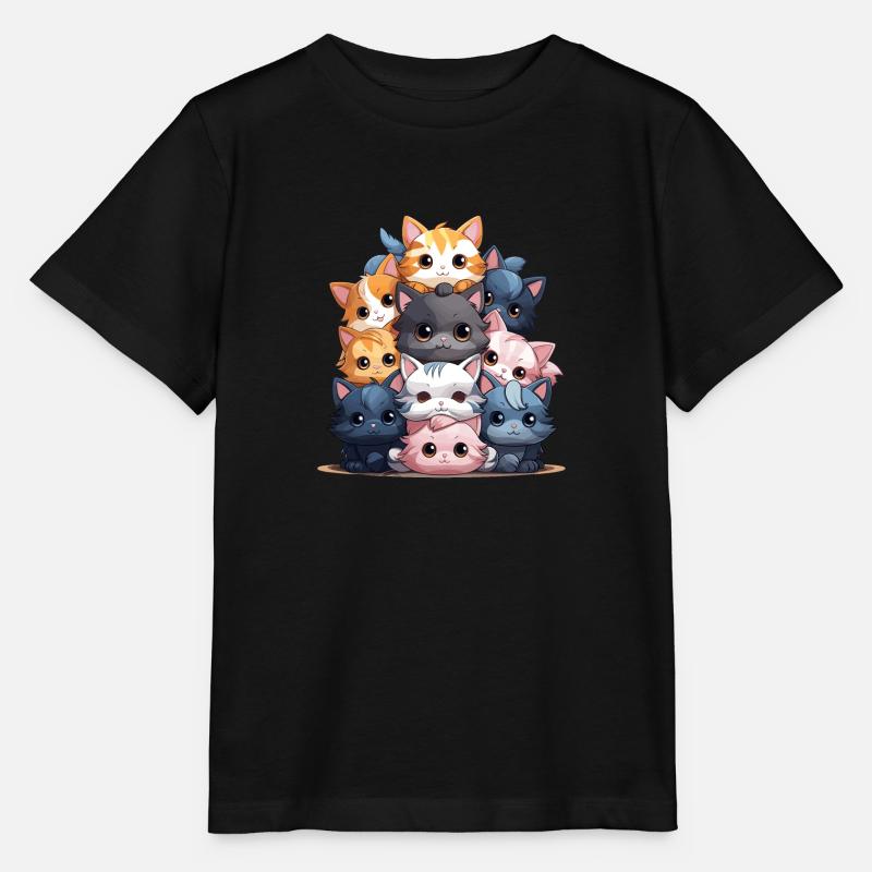 Chat - Style Kawaii - T-shirt bio MINI CREATOR Stanley/Stella Enfant - noir