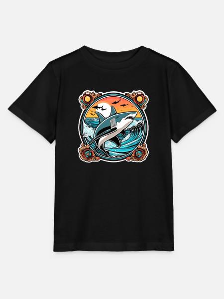 Hai & Sonnenuntergang - Stanley/Stella Kinder T-Shirt MINI CREATOR - Schwarz