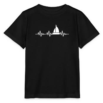Électrocardiogramme Sailing Heartbeat Sailing - T-shirt bio MINI CREATOR Stanley/Stella Enfant - noir - Devant - Mikhail (115cm)