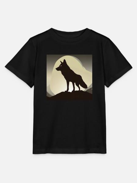 Wolf Silhouette - Stanley/Stella Kinder T-Shirt MINI CREATOR  - Schwarz