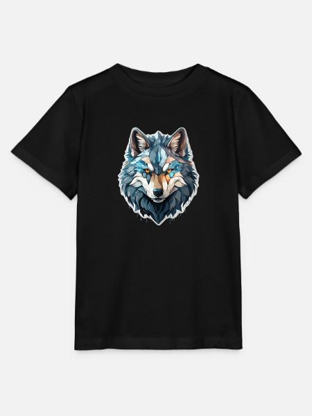 Wolf - Illustration - Stanley/Stella Kinder T-Shirt MINI CREATOR - Schwarz