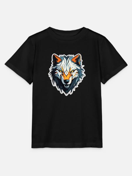 Wolf - Illustration - Stanley/Stella Kinder T-Shirt MINI CREATOR - Schwarz