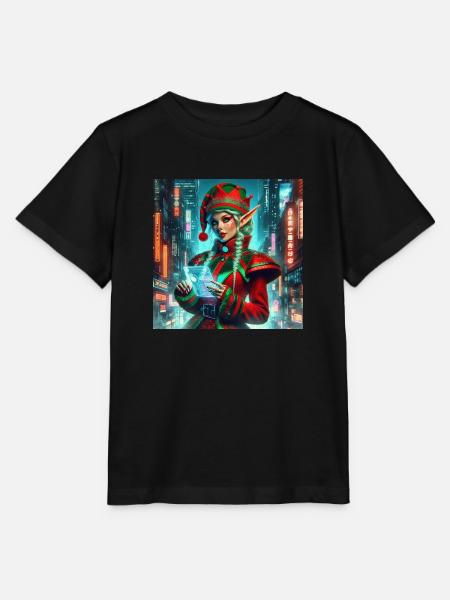 Cyberpunk Weihnachtselfe - Stanley/Stella Kinder T-Shirt MINI CREATOR  - Schwarz