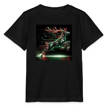Cyberpunk Christmas Rentier - Stanley/Stella Kinder T-Shirt MINI CREATOR  - Schwarz - Vorne - Mikhail (115cm)