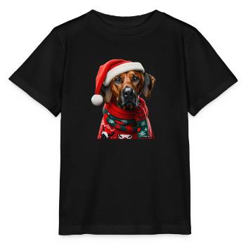 Rhodesian Ridgeback Weihnachten - Stanley/Stella Kinder T-Shirt MINI CREATOR  - Schwarz - Vorne - Mikhail (115cm)
