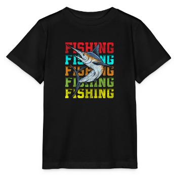 fishing, perch, bait, pike - Stanley/Stella MINI CREATOR Kids’ T-Shirt - black - Front - Mikhail (115cm)