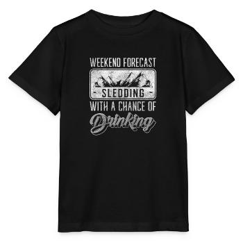 Rodeln Schnee Piste Winterurlaub - Stanley/Stella Kinder T-Shirt MINI CREATOR  - Schwarz - Vorne - Mikhail (115cm)