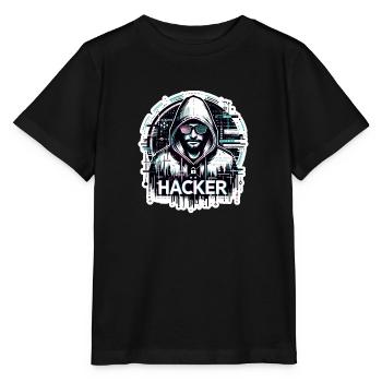 Hacker - Illustration - Stanley/Stella MINI CREATOR Kids’ T-Shirt - black - Front - Mikhail (115cm)