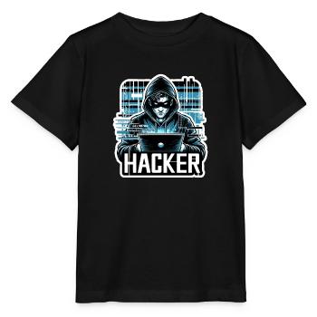 Hacker - Illustration - Stanley/Stella MINI CREATOR Kids’ T-Shirt - black - Front - Mikhail (115cm)