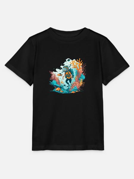 Der Ozean-Abenteurer - Stanley/Stella Kinder T-Shirt MINI CREATOR - Schwarz