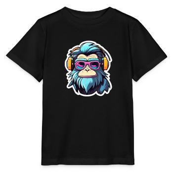 Illustration de singe - T-shirt bio MINI CREATOR Stanley/Stella Enfant - noir - Devant - Mikhail (115cm)